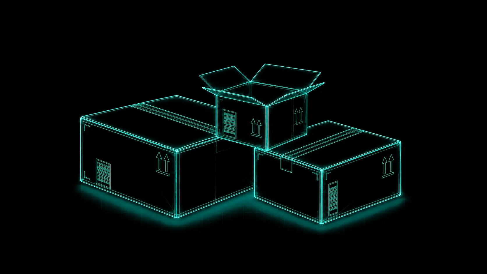 Stacked e-commerce parcels